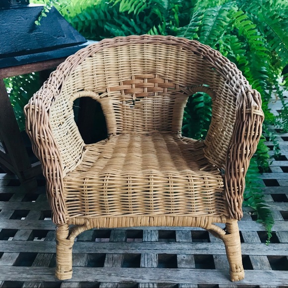 WICKER Chair | Doll Sized | Succulent Plant Stand - Picture 2 of 4